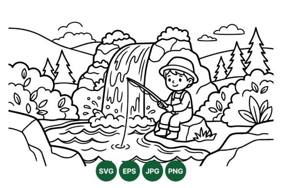 Boy Fishing River Scene SVG: Strategic Value in Visual Storytelling and Design