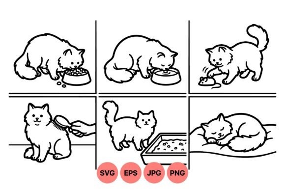 Cute Cat Daily Life Clipart: A Versatile Resource for Modern Creatives