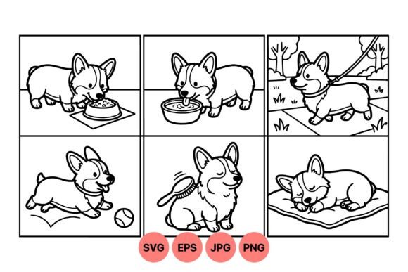 Cute Corgi Daily Life Clipart: A Versatile Visual Resource for Diverse Creative Needs