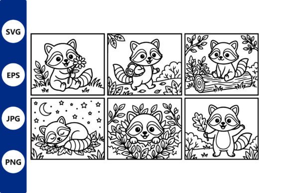 Cute Raccoon Forest Scenes Vector Set: Strategic Value for Creative Projects