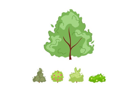 Garden Planting Trees and Shrubs Illustr: A Fresh Visual Language for Design