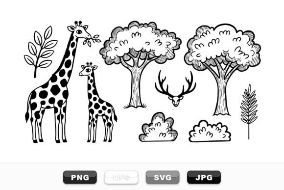 Hand Drawn Animal Forest Set: A Timeless Resource for Nature-Inspired Design Projects