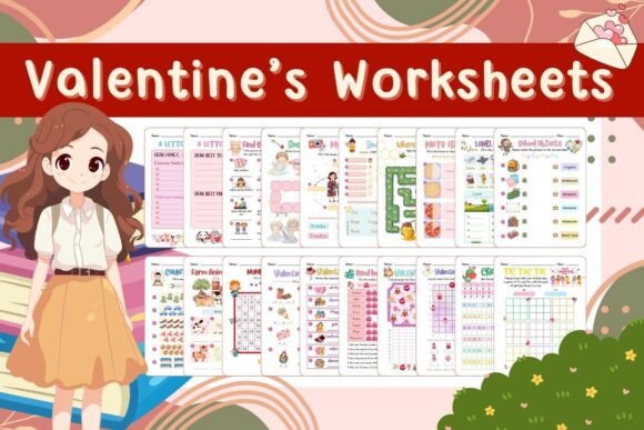 Love Learn Valentine Worksheet Bundle