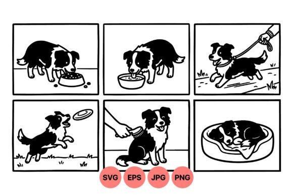 Playful Border Collie Clipart Set: Creative Solutions for Dog Lovers and Designers