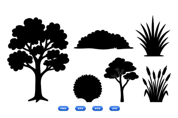 Silhouette Tree Clipart Pack for Nature-Inspired Design