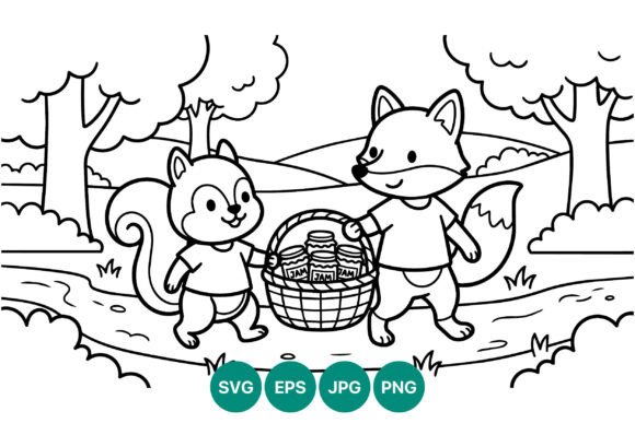 Squirrel Fox Carrying Jam Basket Vector: A Versatile Art Resource for Creative Projects