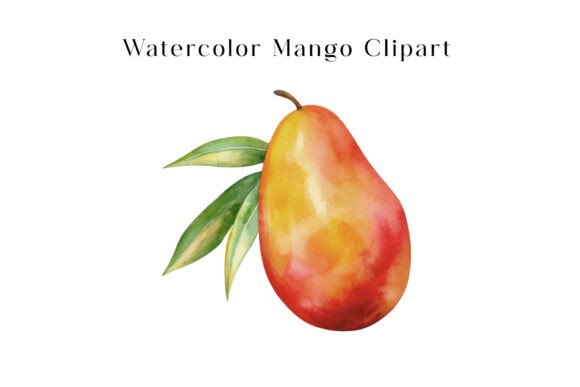 Watercolor Mango Clipart: A Fresh Touch for Modern Design Projects