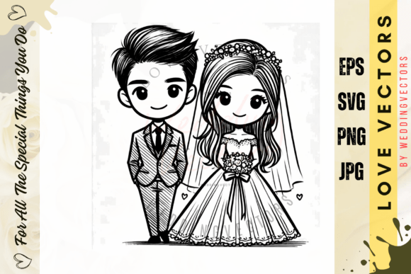 Weddingvectors - 22002181: A Romantic Illustration for Timeless Love Narratives